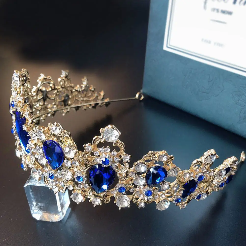 1Set Shiny Water Crystal Crown Necklace Earring Set Premium Workmanship Women Jewelry for Bridal Shower Prom Evening Party Gift