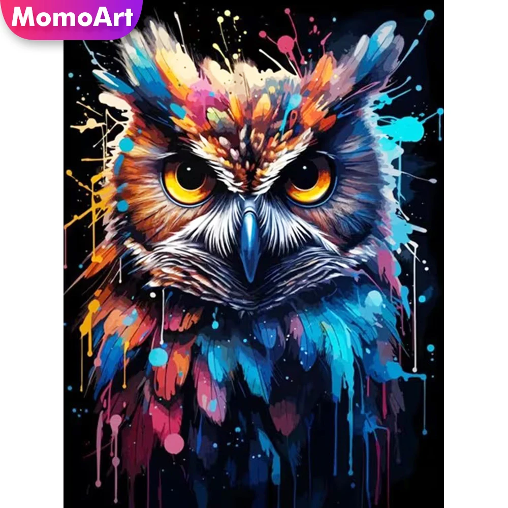 

Алмазная мозаика Momoart: Сова (животное), картина-раскраска стразами, алмазная вышивка, новинка, декор для дома