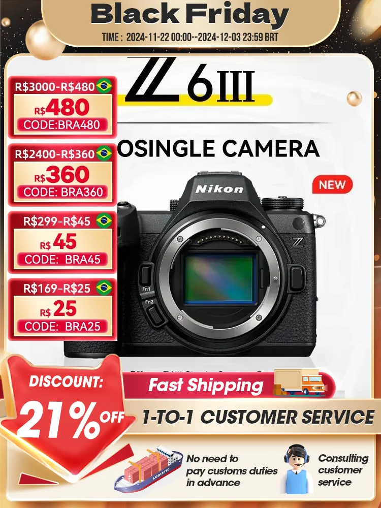 Nikon Z6III FX Full Frame Mirrorless Camera Digital Compact Professional Photographer Photography 4K Video 24.50MP Z6 III