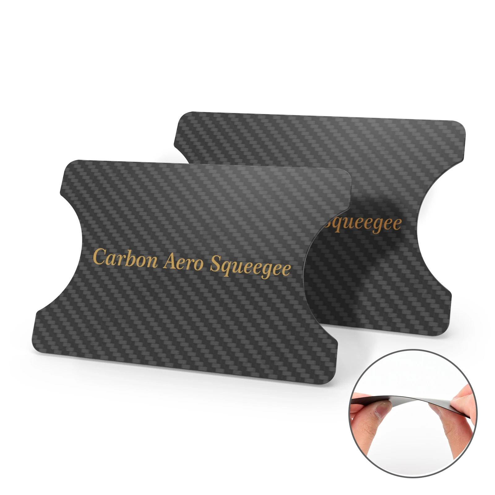 

FOSHIO 2 шт. высокопрочные скребки из углеродного волокна для оклейки автомобилей пленкой PPF, ультратонкие, не оставляющие следов, для установки пленки на кромках