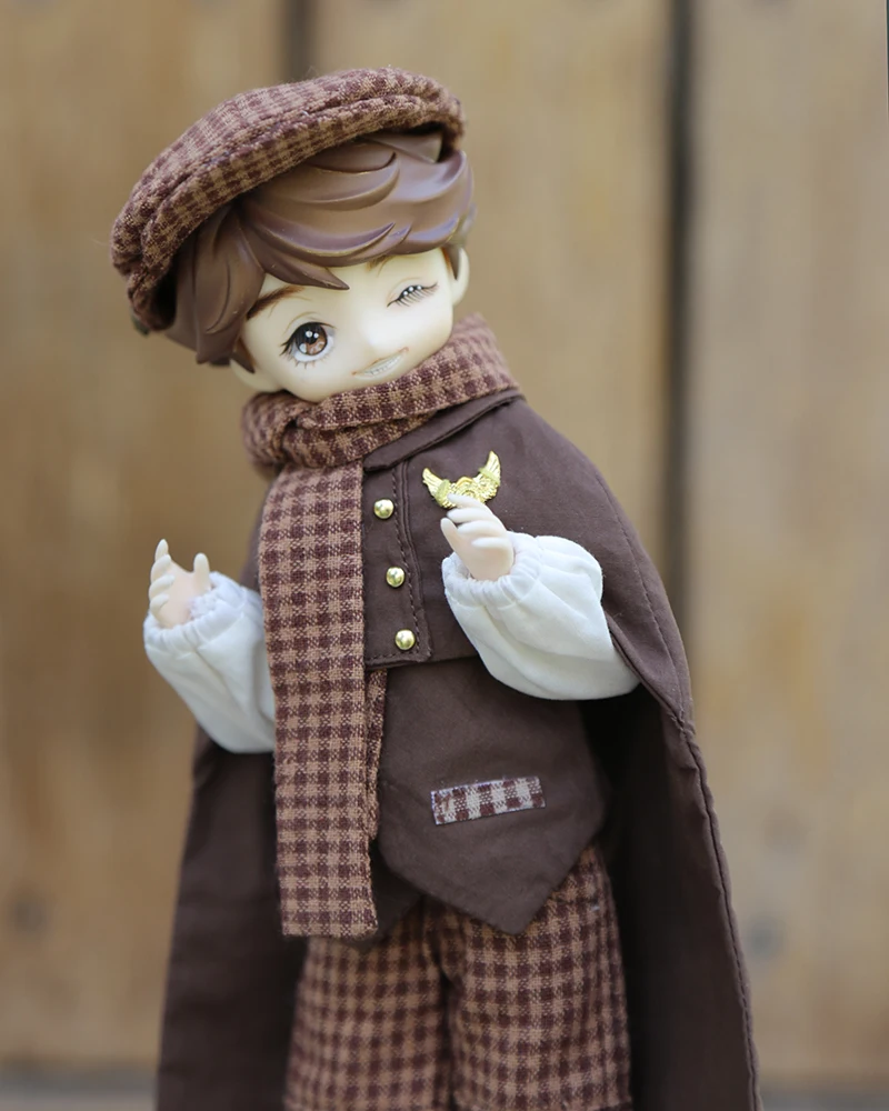Blyth Doll Clothes Hat Shirt Pants Tie Vest Sock Vintage British Style Cape Set For Ymy, Ob22, Ob24 Doll Accessories Boys Girls