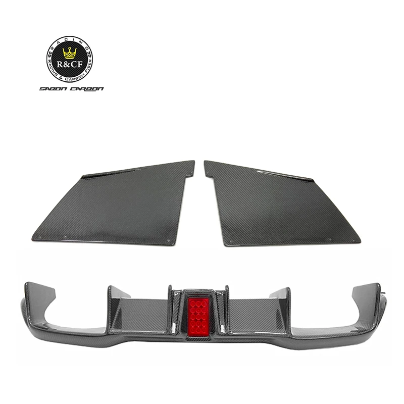 

D Style Carbon Fiber Rear Diffuser Spoiler with Side Splitter for F87 M2 M2 Competition Car Spoilers