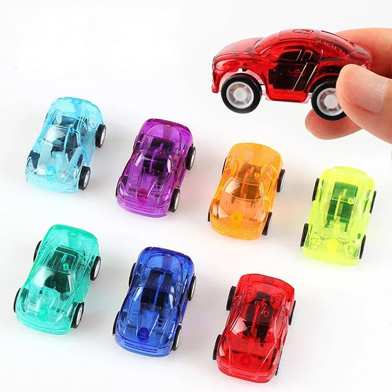 10pcs Mini Pull Back Cars Transparent Racing Vehicles Toys for Kids Birthday Party Favors Prizes Box Fillers Pinata Gifts