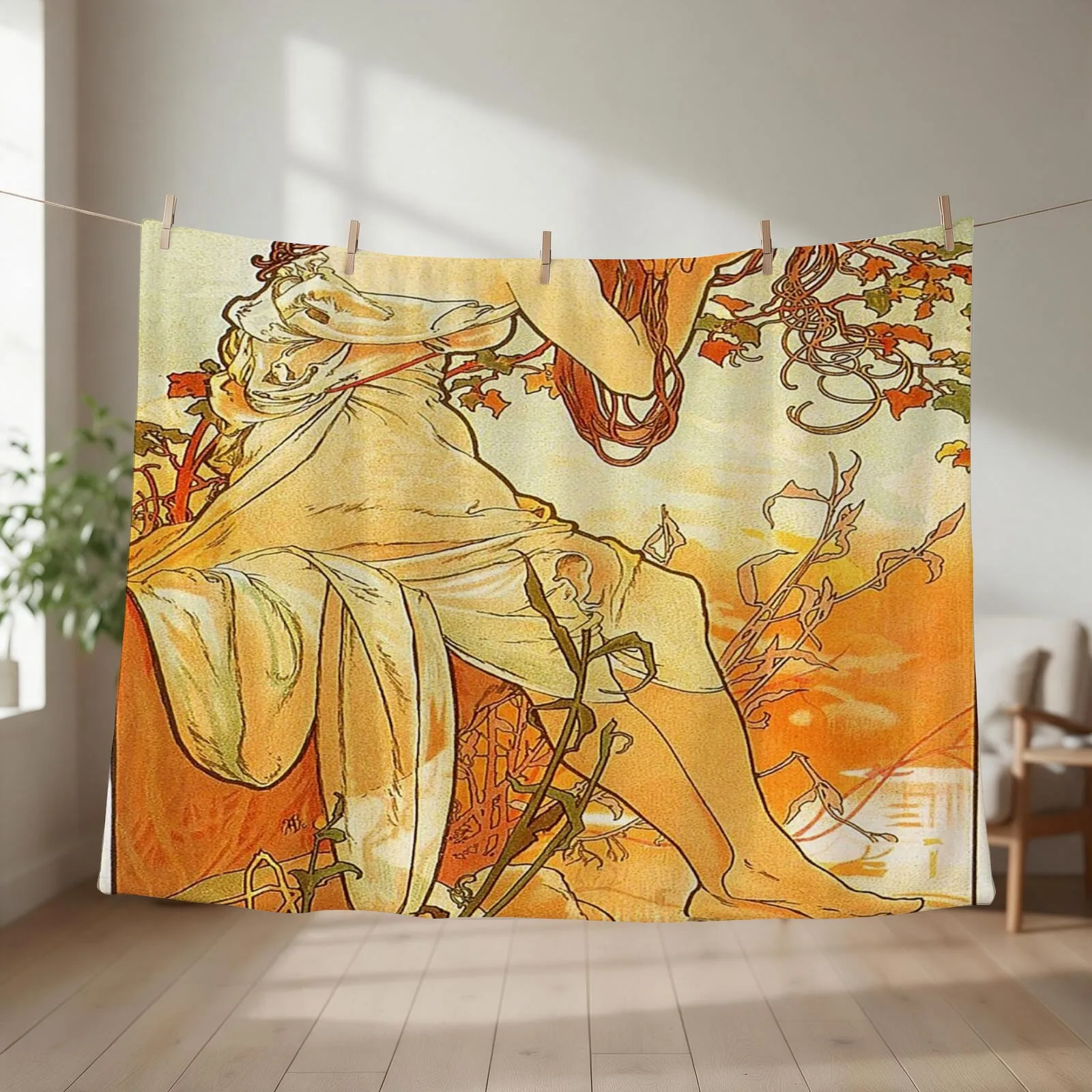 alfons mucha - alphonse mucha Throw Blanket couch cozy soft plush fuzzy picnic outdoor blanket
