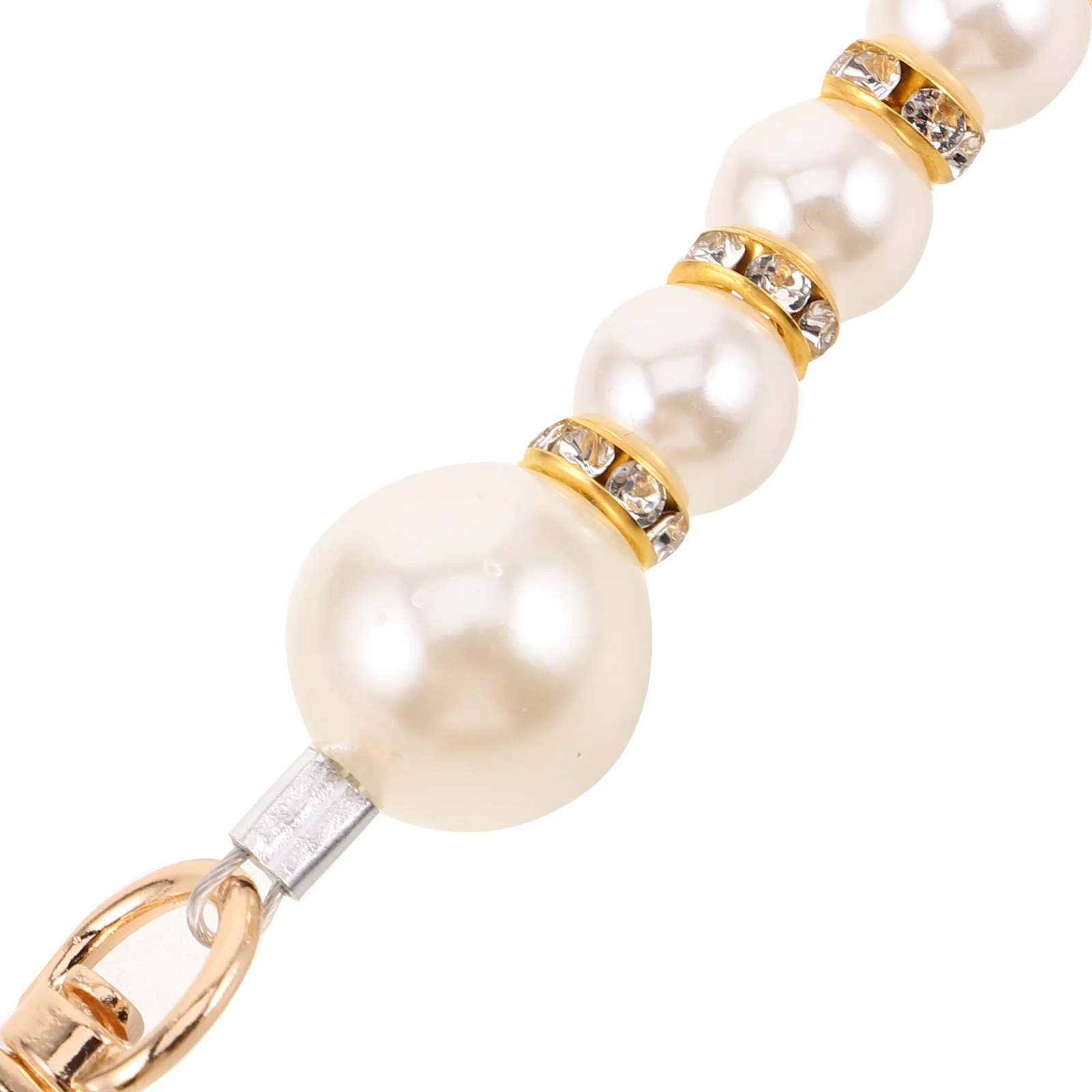 2Pcs Pearl Chain Bag Strap Metal Purse Chain Replacement for Women Elegant Decorative Handbag Accessory for Formal Occasions