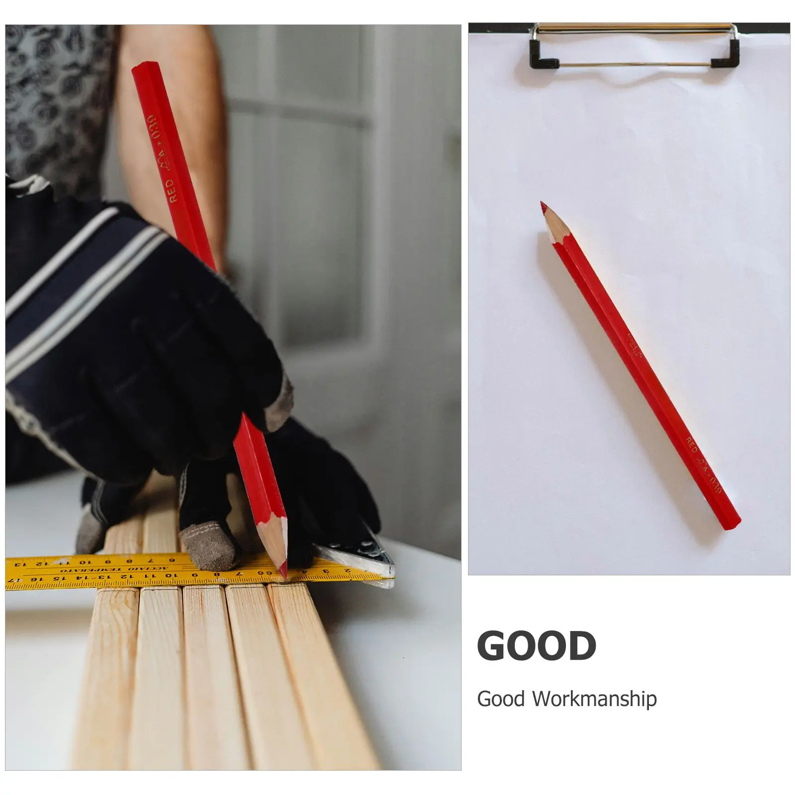 20Pcs Six Angle Pencils Large Thick Construction Marking Woodworking Drawing Supplies Paper Wrapped Carpenter Bulk