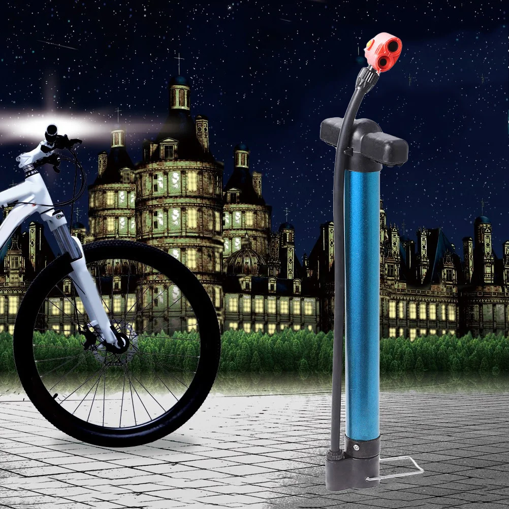 

Portable Bike Tire Pump Light Weight Lockable For Bicycle Vehicle Balloon Sports Ball Inflatable Blue