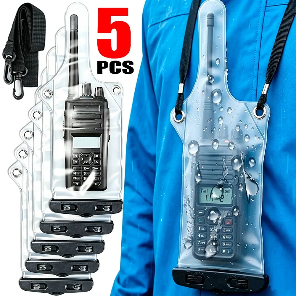 Universal Handheld Radio Waterproof Bags Pouch Case for Kenwood ICOM TYT Wouxun Walkie Talkie Full Protector Cover with Lanyard