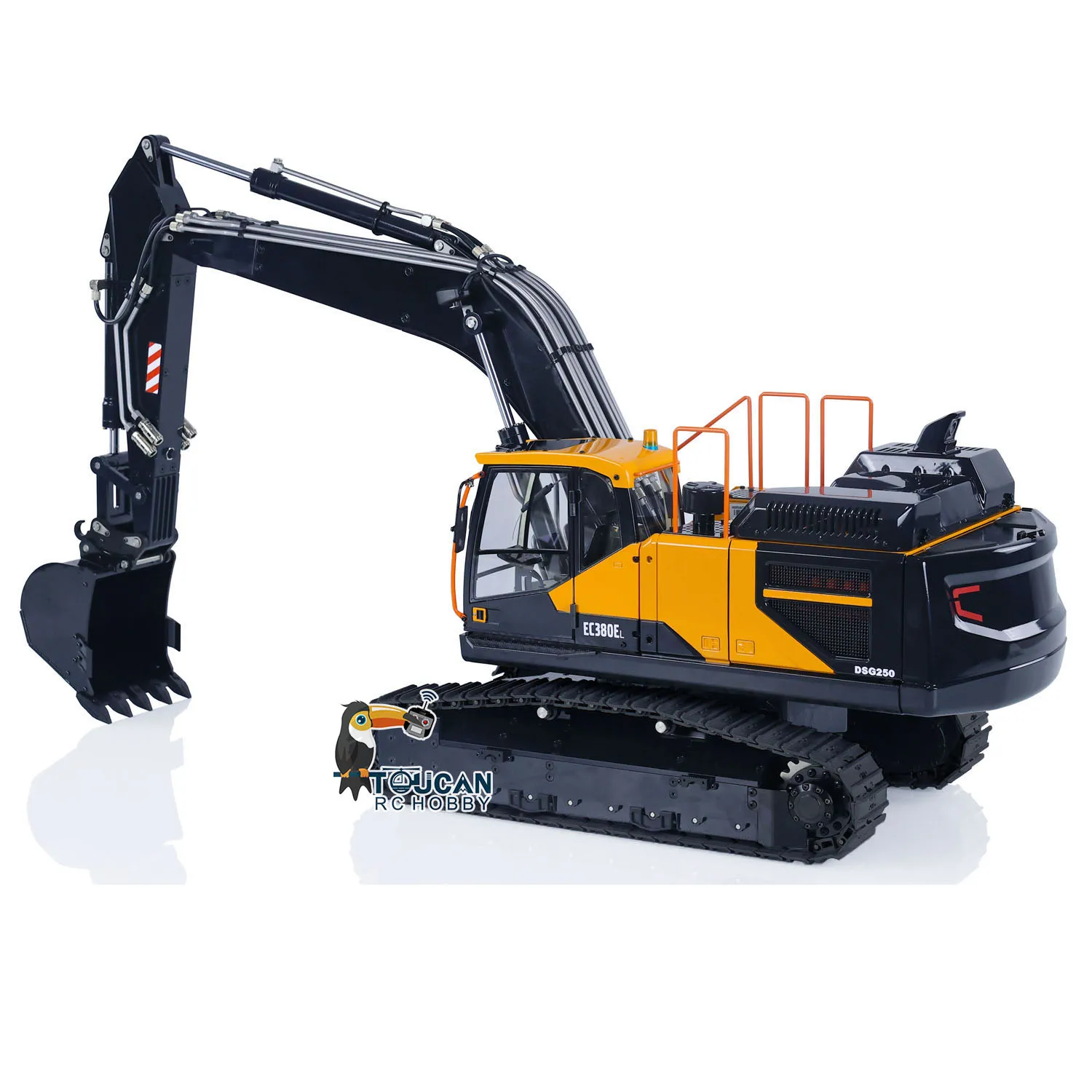 1/14 โลหะไฮดรอลิก RC Excavator รีโมทคอนโทรล Earth Digger EC380 ทาสีประกอบรถบรรทุกก่อสร้างรถยนต์รุ่น TH22520