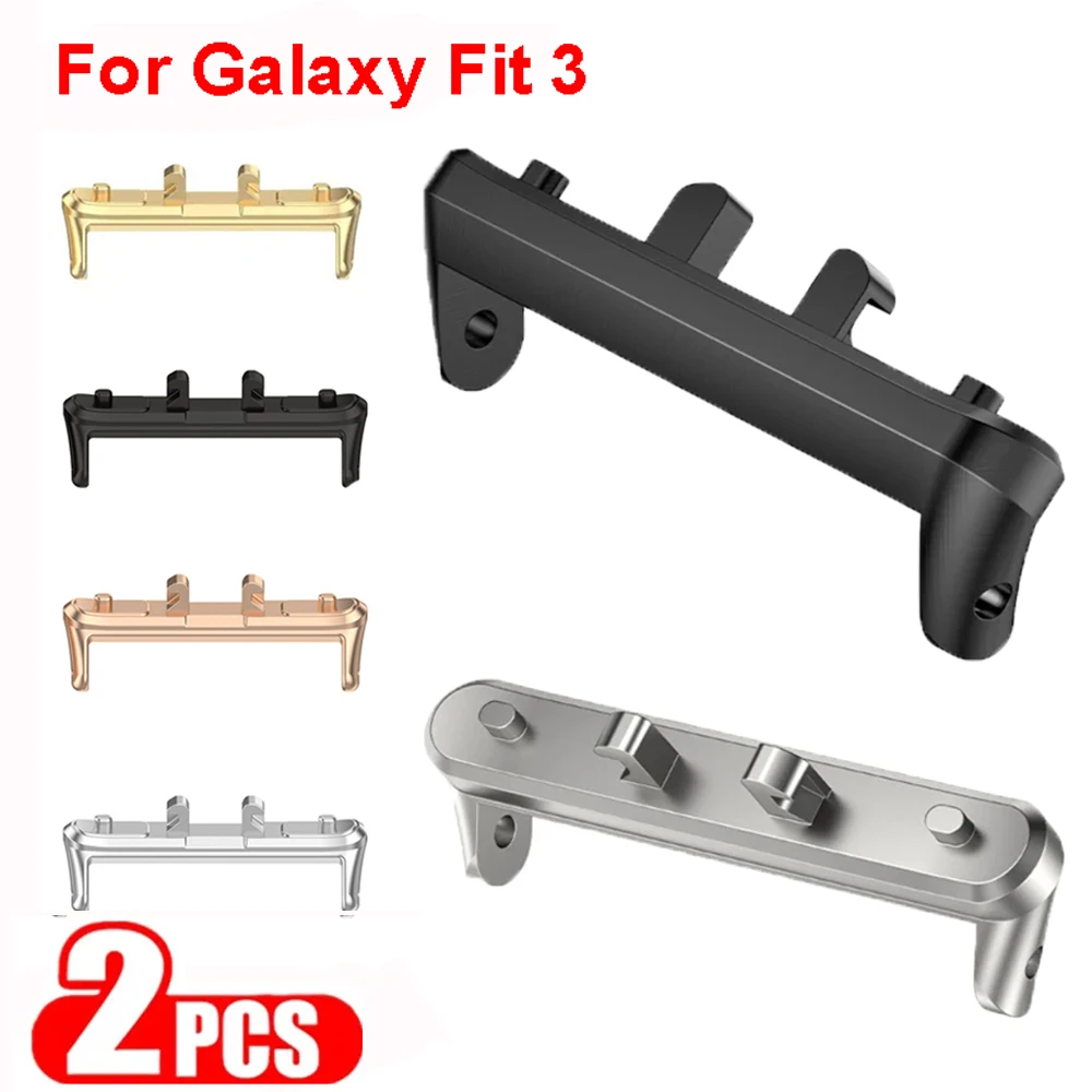 Metal Connector For Samsung Galaxy Fit 3 Accessories Stainless Steel Adapter For Samsung Galaxy Fit3 Compatible Bandwidth 18mm