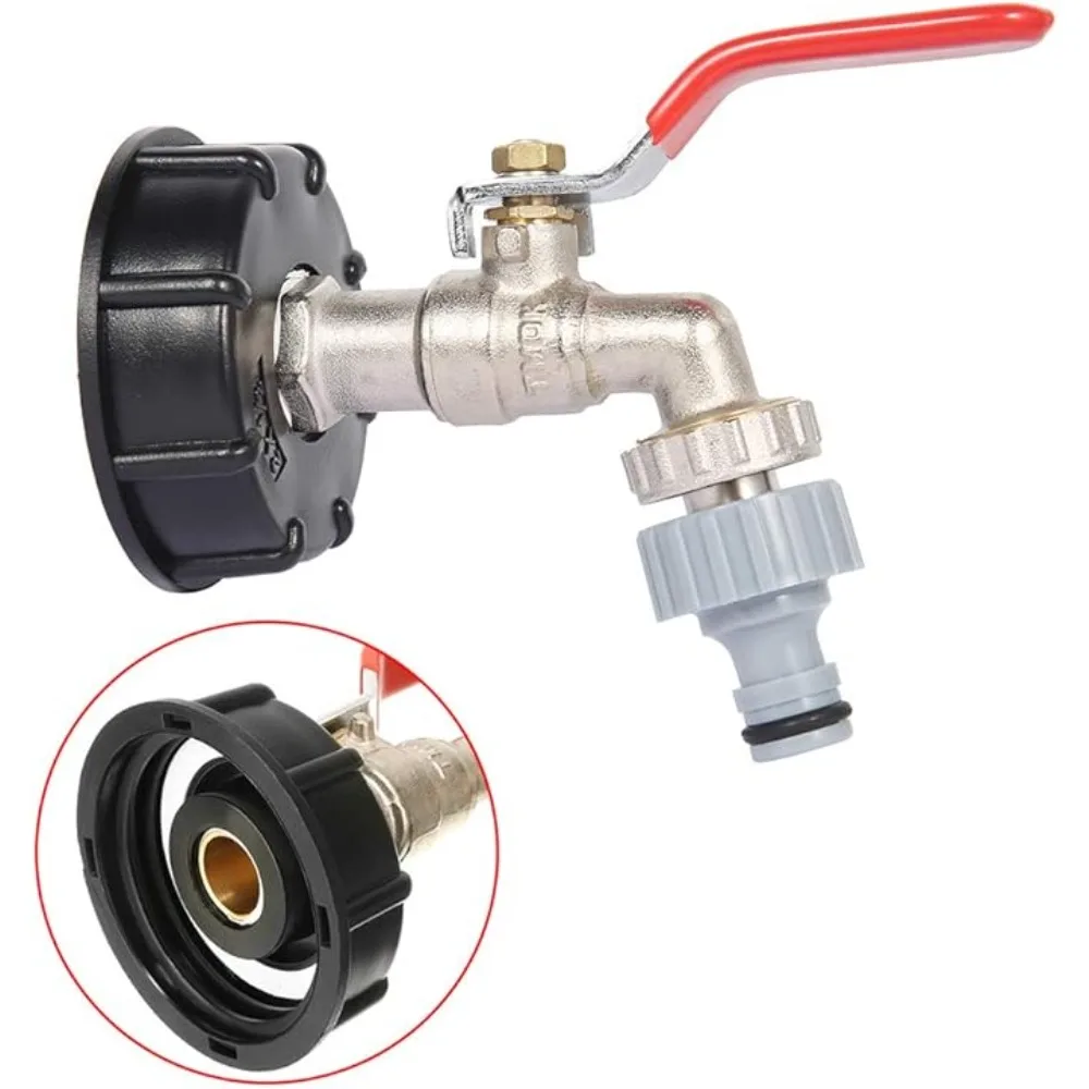 Durable IBC Tank Tap Adapter S60*6 Coarse Thread to 1/2'' 3/4'' Connector Replacement Valve Garden Home Valve Fitting Faucet