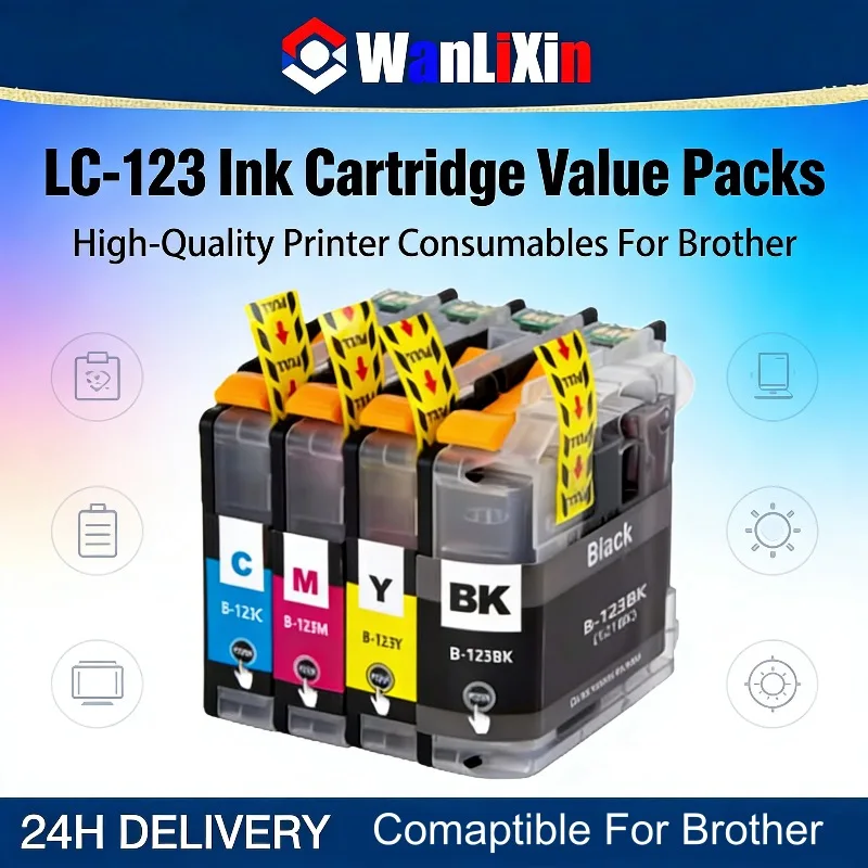 

LC-123 Ink Cartridge Compatible for Brother MFC J4410DW J4510DW J4610DW J4710DW J470DW J6920DW