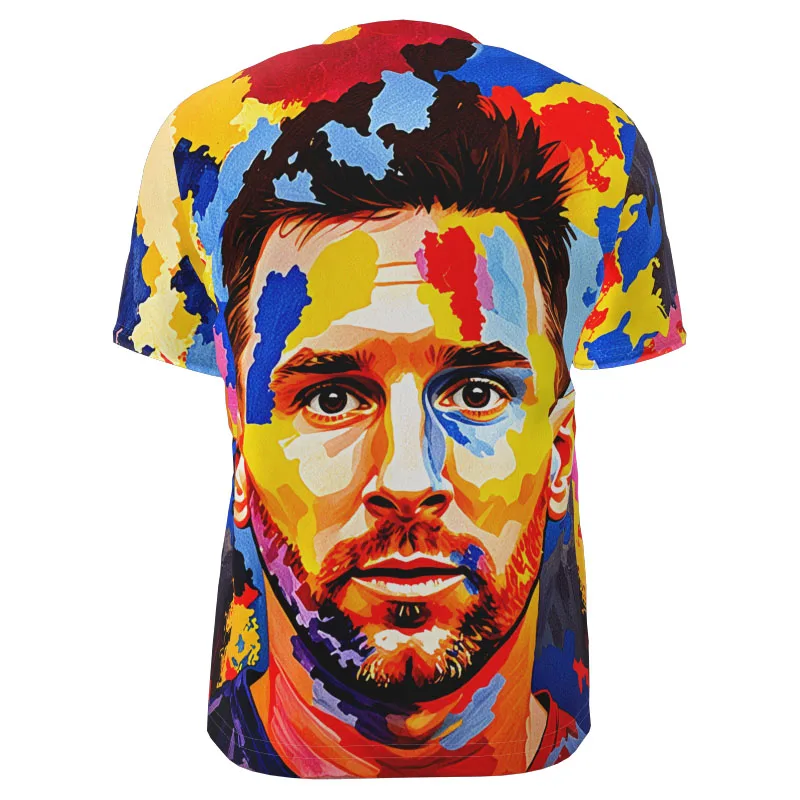 Lionel Messi Free Custom Label T Shirt Name Number Portrait Game Argentina Team T-shirt Soccer 10 Jersey Doodle 3D Style Clothes