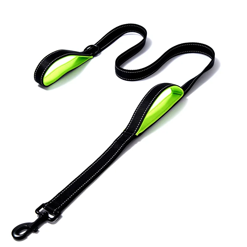 Double Handle Dog Leash Heavy Duty Reflective For Extra Large Dogs_voghion.com
