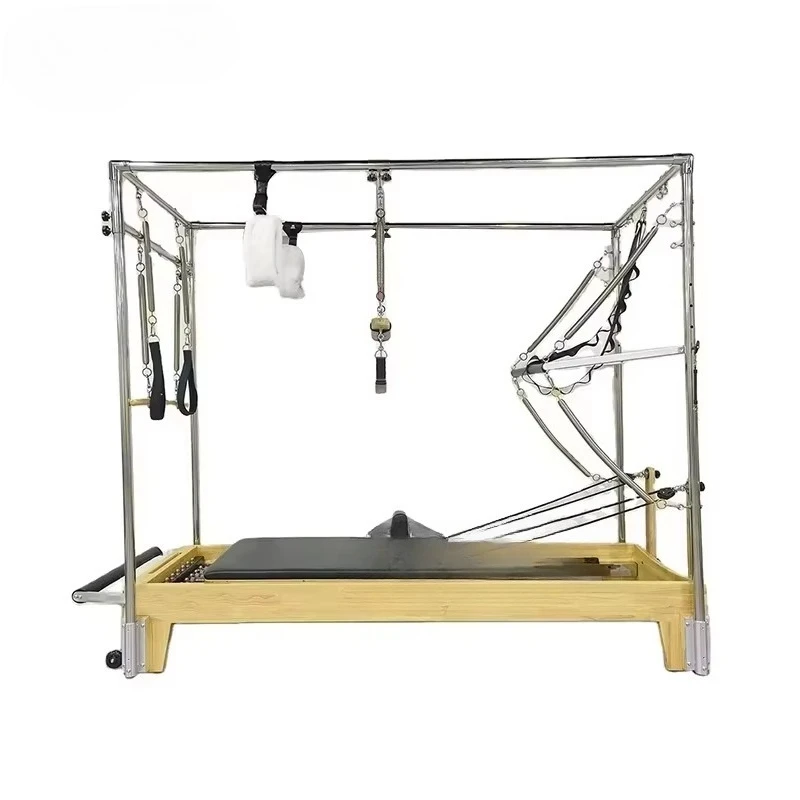 

Hot Sale Pilates Reformer with Tower, PU Leather & Oak Wood Combo for Effective Home Workout