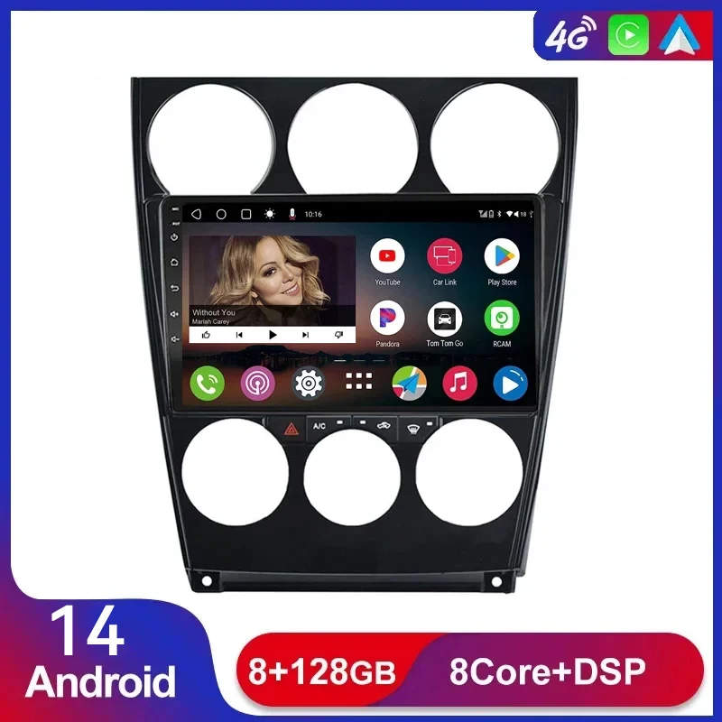 

Android 14 For Mazda 6 2004-2015 Car Radio Multimedia Video Player Navigation GPS 2 Din DVD Support Wireless Carplay BT GPS RDS