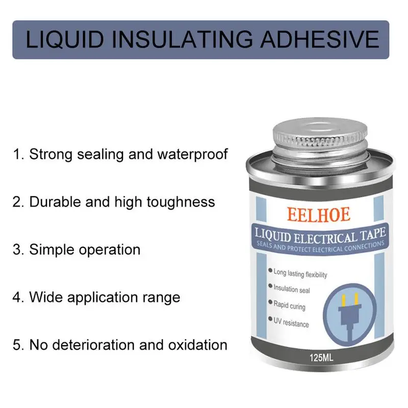 125ml Liquid Insulation Electrical Tape Tube Paste Fast Rubber Fixed Dry Insulating Sealing Glue Waterproof UV Protection Tools