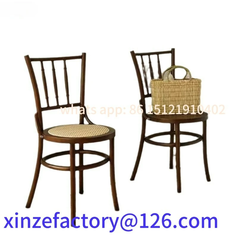 Customizable  House Simple Wabi-sabi Style Bamboo Solid Wood Dining Chair