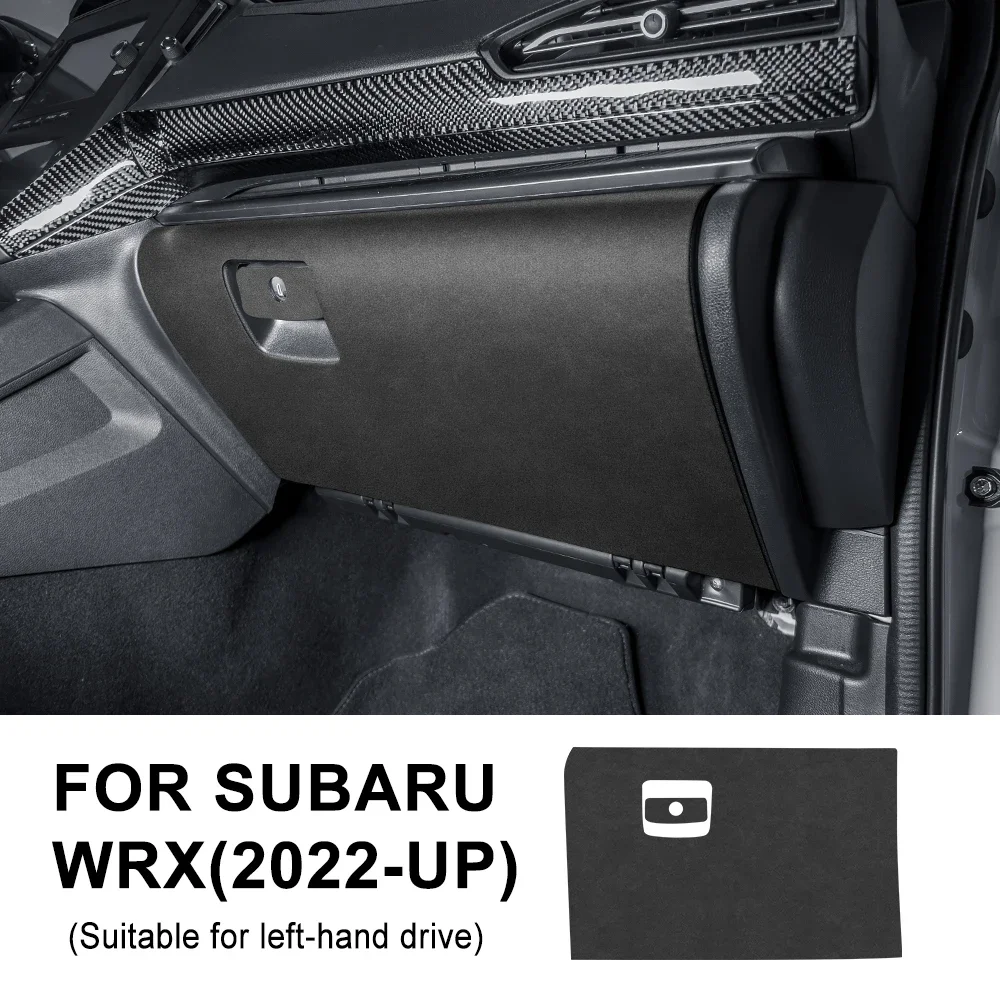 Anti-kick Pad Carbon Fiber Texture Suede Sticker LHD RHD For Subaru WRX 2022 2023 2024Copilot Storage Box Protection Accessories