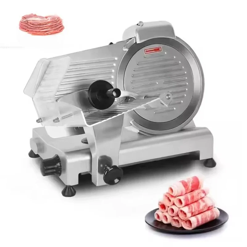 

Commercial electric meat cutter semi-automatic stainless steel frozen meat slicer