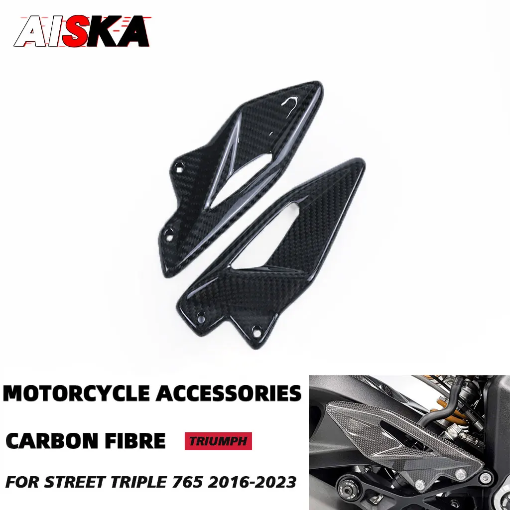 

For Triumph Street Triple 660 765 R RS 2016 - 2023 2024 Carbon Fiber Motorcycle Accessories Heel Plates Guard Footrests Fairing
