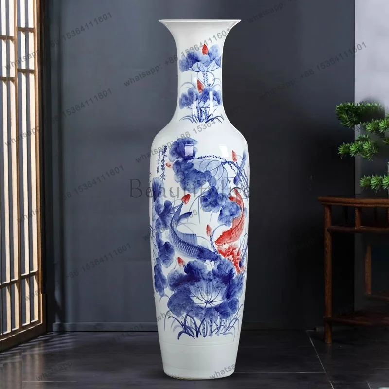 Large Vase Modern Designer Aesthetic Company Opening Vase Hotel Entrance Flowerpot Home Decoration Jarrones