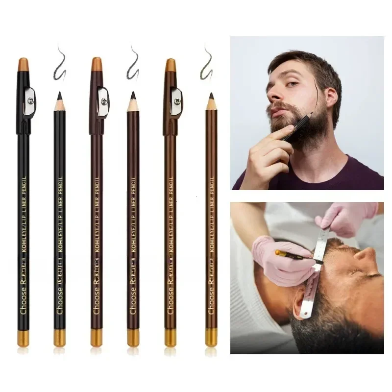 Pencil For Men's Beard Edge Hairline Razor Trace Barber Shape Accessories With Sharpener Hair Line Pen Makeup Eyebrow Pencil