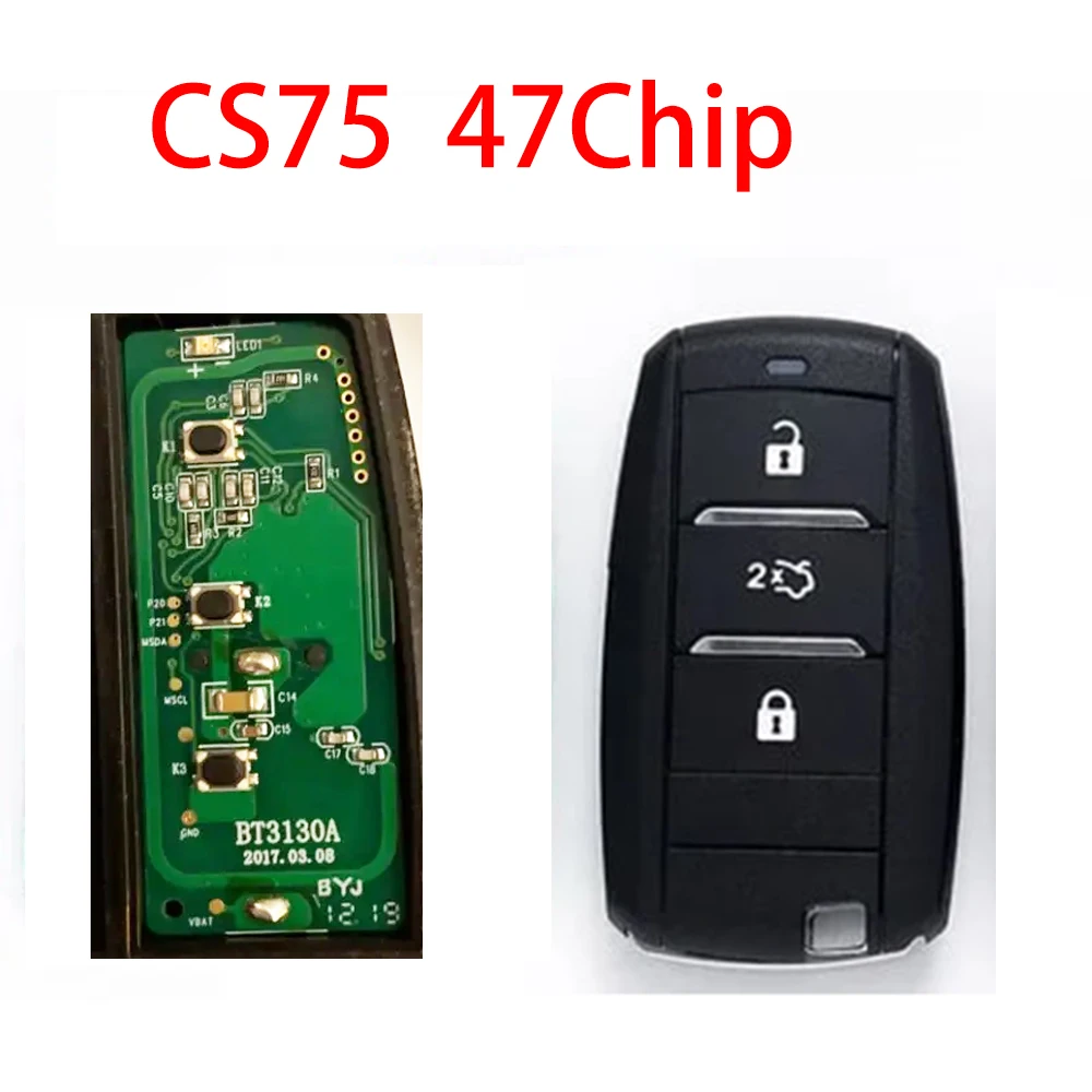 OEM 3 Buttons 434Mhz For Changan CS35 CS55 CS75 V7 Linmax Raeton CS95 Eado Alsvin A800 Car Keyless Smart Remote Key With 8A Chip