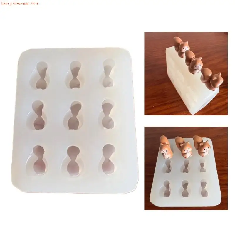 

F92D Reusable Easy Releases Squirrel Shaped Silicone Mould For Desserts And Creative Projects