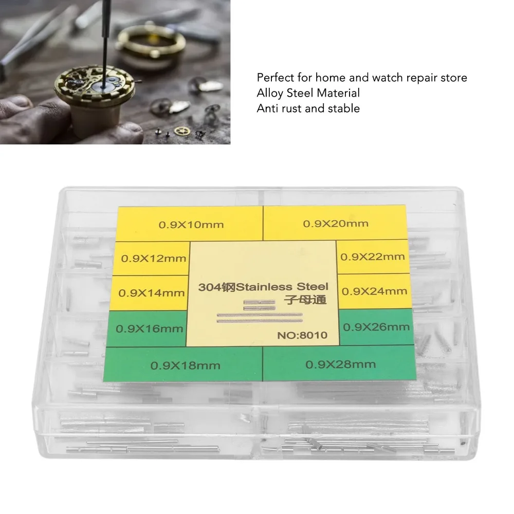 Silver Watch Band Strap Tube Pin Stainless Steel Different Sizes Notched Tube Pin Set Watch Repair Tube Pin Watch Repair