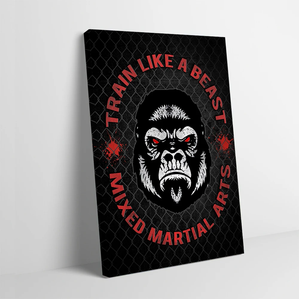 MMA الغوريلا قوة المشارك تخصيص مطبوعة حائط لوح رسم الفن هدية ل ديكور الغرفة الجمالية الديكور صور المنزل #1