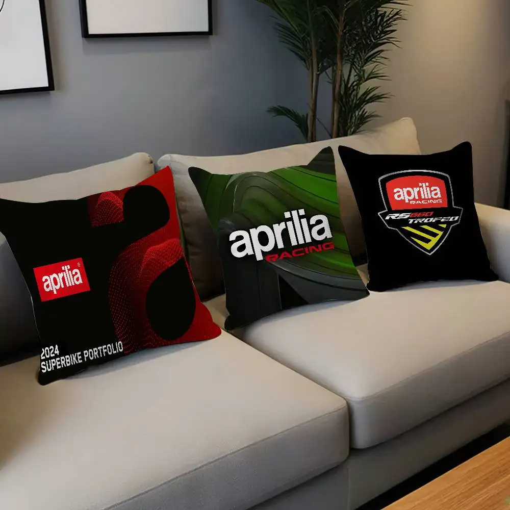 A-ApriliaS logo Cushion Cover Car Throw Pillow Case For Sofa Car Christmas Gift 40x40cm 45x45cm