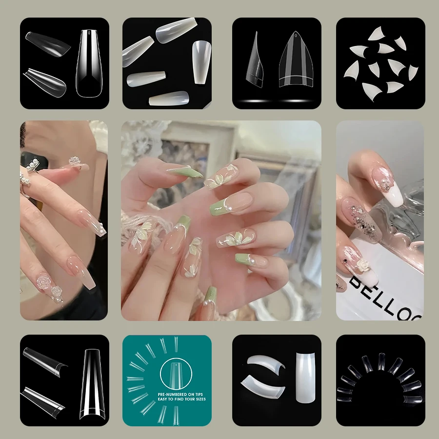 

Four Styles Naturally DIY Ultra-thin Extension Without Trace Press on Nails Acrylic Detachable False Nails Fashion Enthusiasts