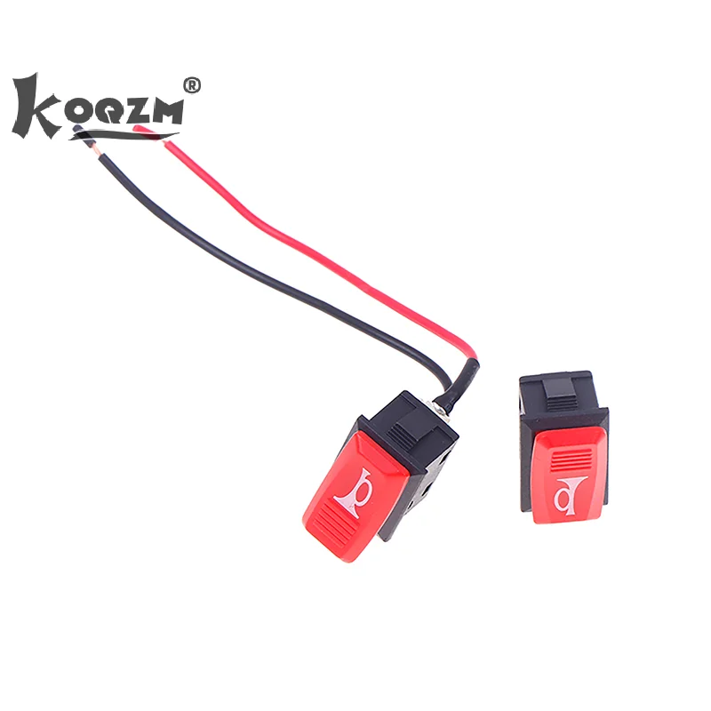 5PCS Horn Switch Car Button E-bike Motorcycle Horn Universal Momentary Push Rocker Switch Plastic 2 Pin Self-reset Red