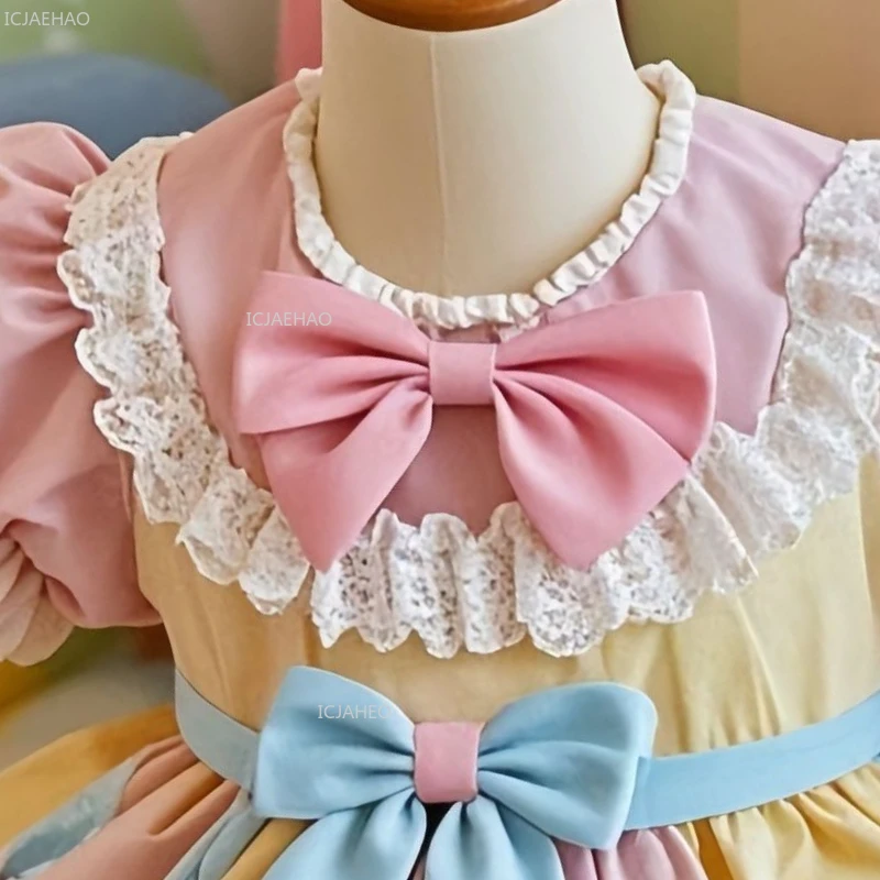 

New Children Girls Embroidered Lolita Princess Dress Baby Kids First Birthday Party Gown Puffy Cute Celebration Pageant Clothes