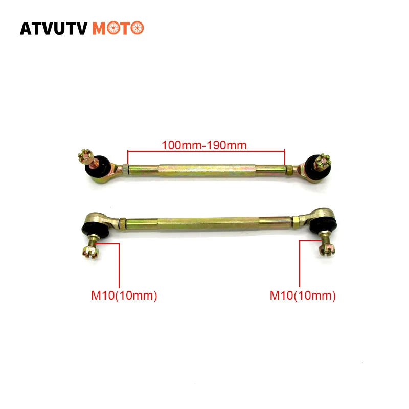 1 Pair M10 100mm 110mm 120mm 130mm 140mm 150mm 160mm 170mm 180mm 190mm Tie Rod Kits For Chinese ATV Quad Go Kart Buggy 4-Wheeler