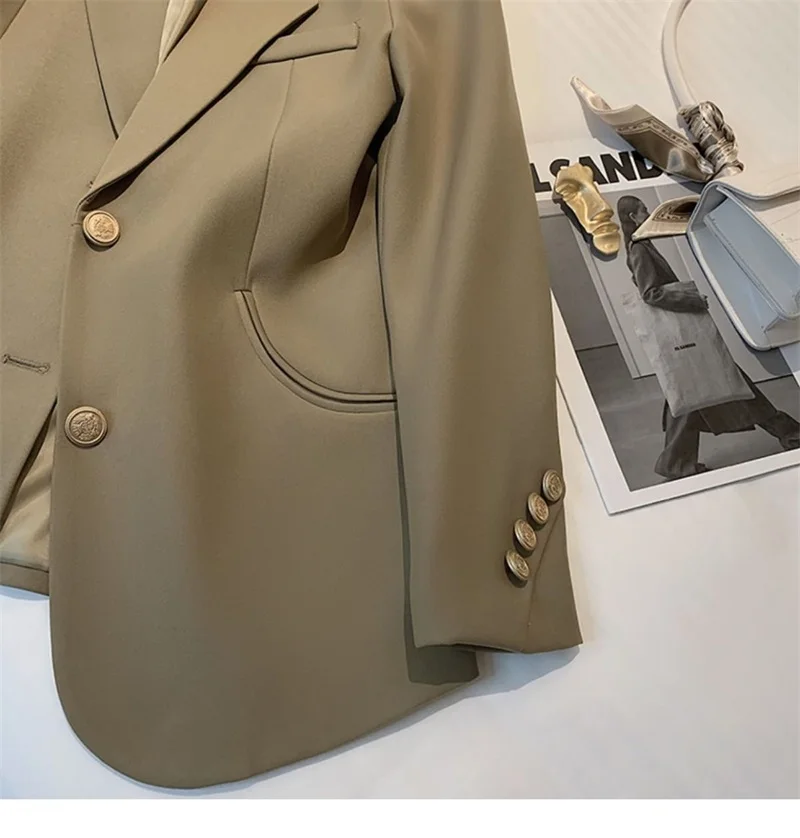 Khaki Frauen Anzug 1 Stück Blazer weibliche Frühling Büro Dame Business Arbeit tragen Jacke Mädchen formelle lässige elegante Mantel Ballkleid