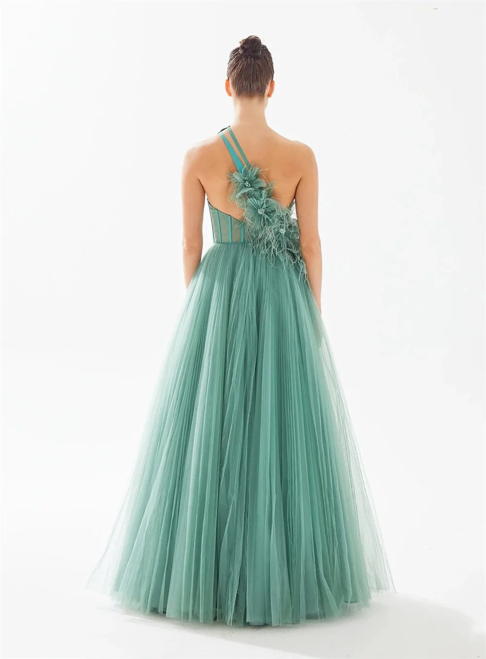 Annie Fairy Gree Prom Dresses Luxury Feather Tulle Special Occasion Evening Dresses Formal Wedding Party Dress Robes De Soirée