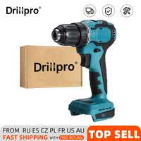 Drillpro 10mm 1800RPM Brushless Cordless Drill Screwdriver  Electric Hand Drill  Wrench Power Tool For Makita  18V Battery