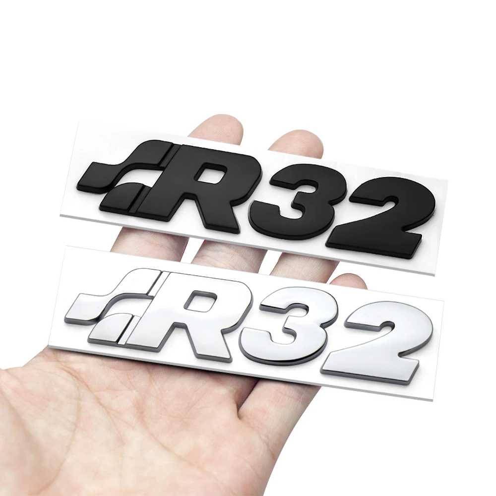 Car 3D Metal Rear R32 Badge Trunk Side Body Sticker Decal For VW Volkswagen Golf Polo Passat Tiguan TSI mk4 Jetta Touran