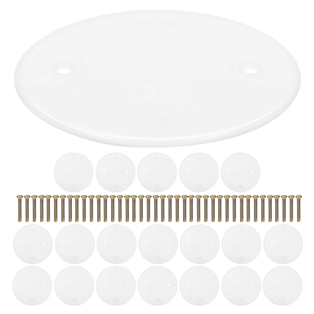 

20pcs Ceiling Blank Cover Round Plastic Hole Plate for Wiring Electrical Box Home Office Mall Durability Easy Installation