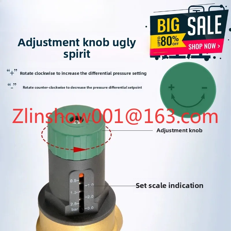 Bypass valve Visual adjustment DN20 25 32 All copper dial Balanced differential pressure Bypass valve