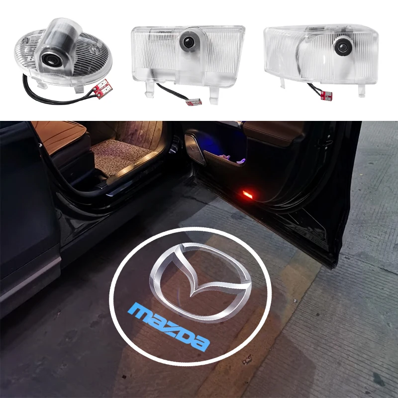 2pcs/set Car Led Logo Door Light Laser Projector Ghost lamp Welcome Light For Mazda 6 8 Atenza Axela RX-8 RX-9 Ruiyi Accessories