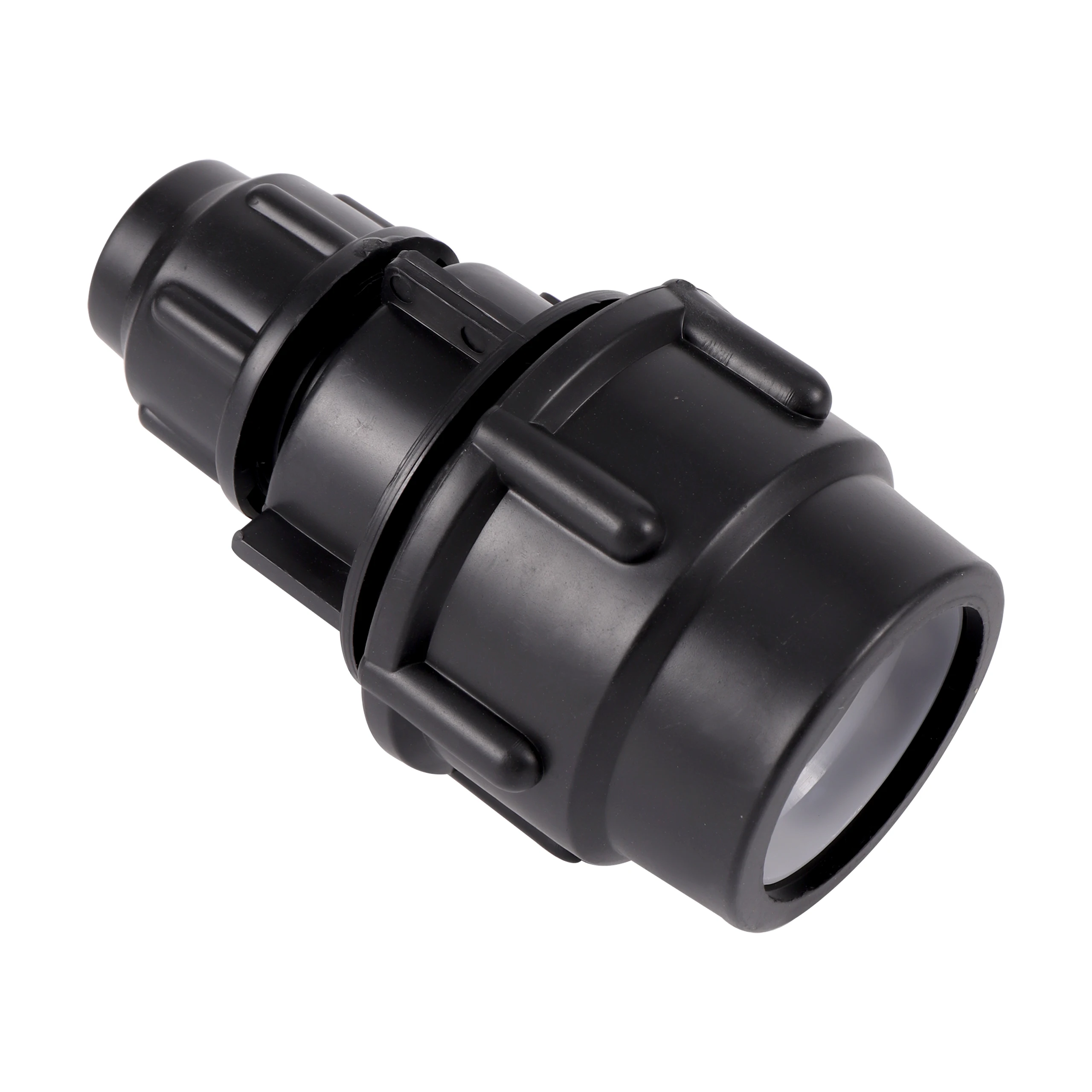 1Pc Plastic PE water Pipe Fittings Quick Joint Tap Water Pipe direct 20/25/32/40/50MM Tube Quick Connect Union Irrigation Black