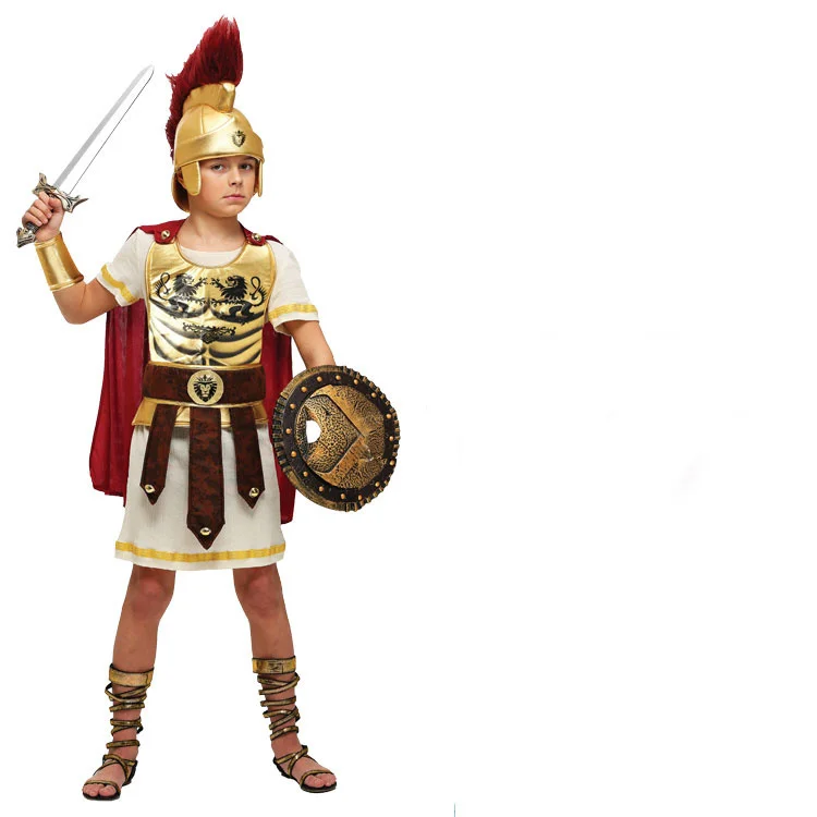 Disfraz de gladiador de soldado Guerrero griego romano antiguo para niños, Disfraces para niños, Halloween, fiesta de Pascua