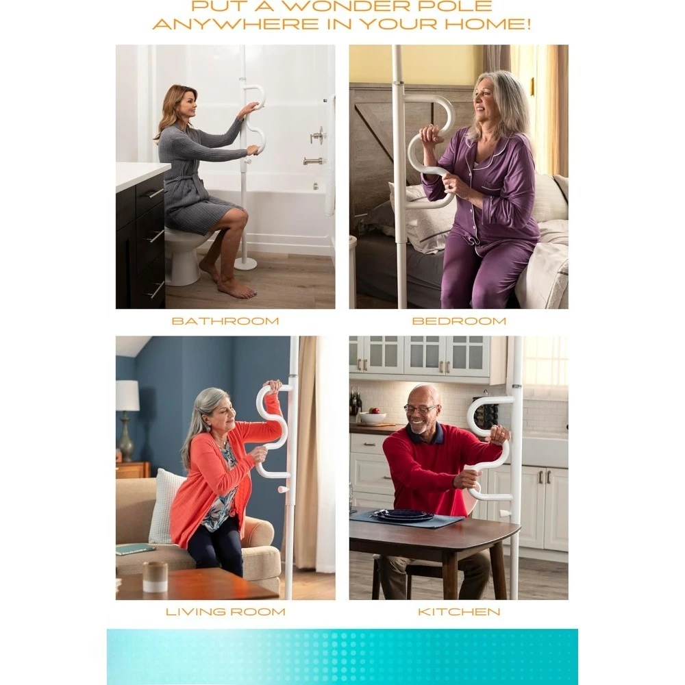 عمود عجيب، عمود أمان ومنحني، عمود نقل مثبت على الشد من الأرض إلى السقف لكبار السن والكبار - الأفضل #4