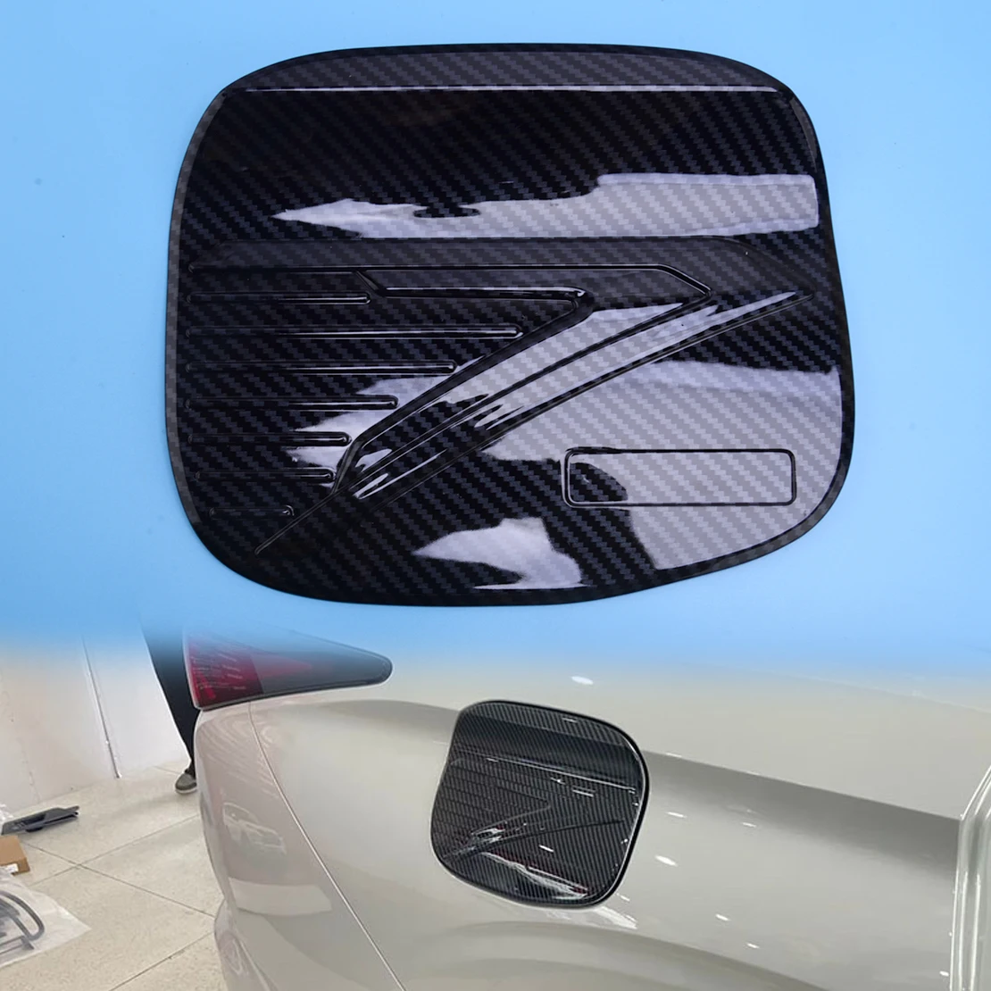 

Car Fuel Gas Tank Cap Cover Fit For Mitsubishi Outlander 2022-2024 Carbon Fiber Grain Style