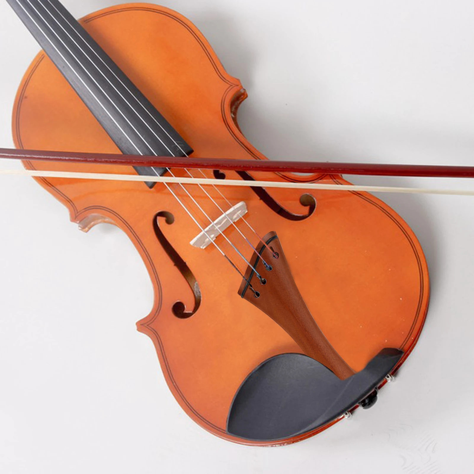 

Violin Tailpiece for 4/4 Tailgut Cord Push Adjuster Pull Plate Instrument Chin Rest Accessory Kit Jujube Tailcord Replacement