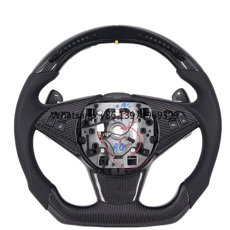 Custom Alcantar Led Carbon Fiber LED Steering Wheel Racing Wheel Convertible for BM-W E60 E63 M5 M6