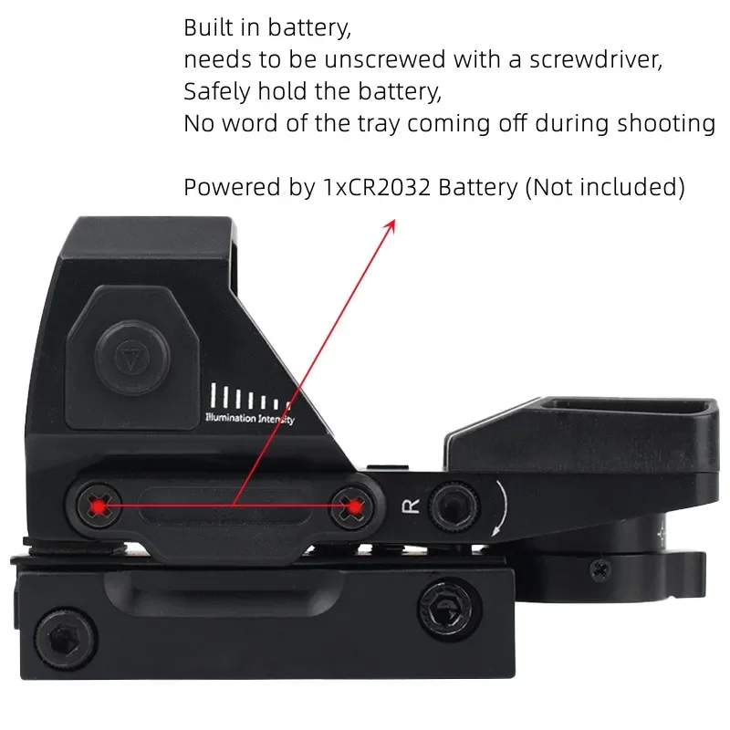 1x22x33 Red Dot Sight Scope Optical Compact Rifle Scopes Tactical 4 Reticle Reflex Rifle Pistol Airsoft Hunting Shooting Sights